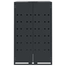 vidaXL antracit acél kerekes tároló 3 szemeteskukához 207x79x117 cm