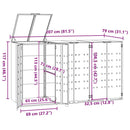 vidaXL antracit acél kerekes tároló 3 szemeteskukához 207x79x117 cm