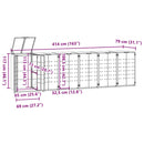 vidaXL antracit acél kerekes tároló 6 szemeteskukához 414x79x117 cm