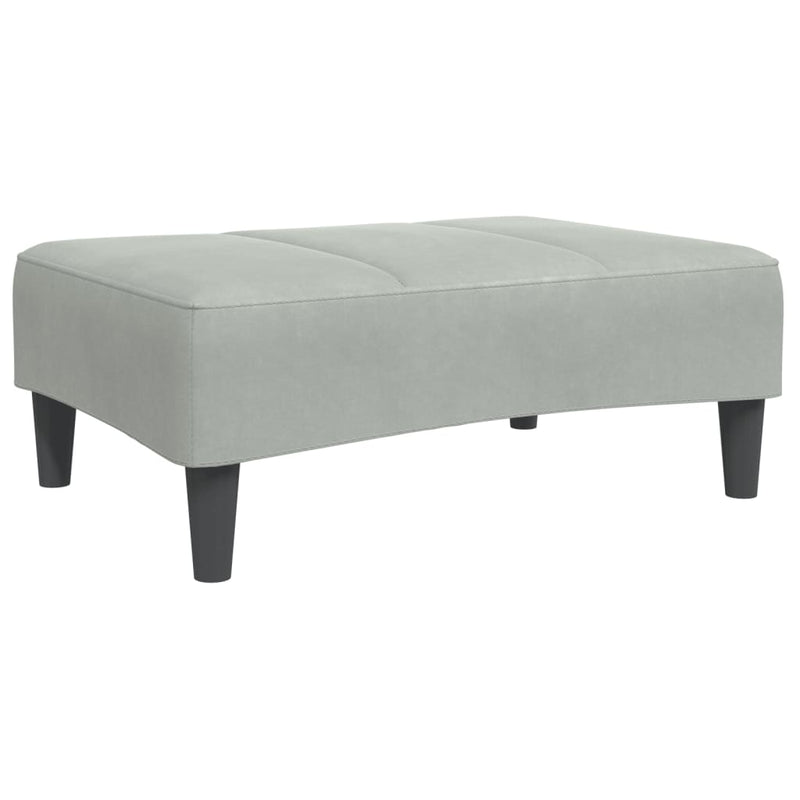 vidaXL világosszürke bársony lábzsámoly 77x55x31 cm