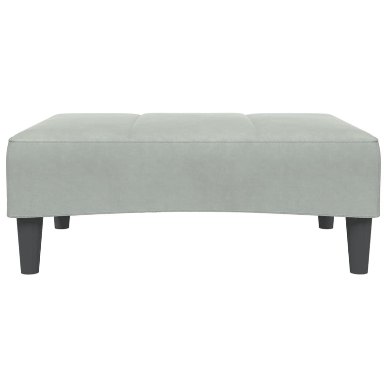 vidaXL világosszürke bársony lábzsámoly 77x55x31 cm