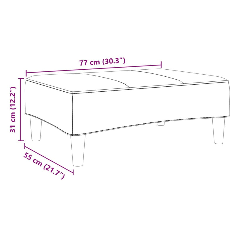 vidaXL világosszürke bársony lábzsámoly 77x55x31 cm