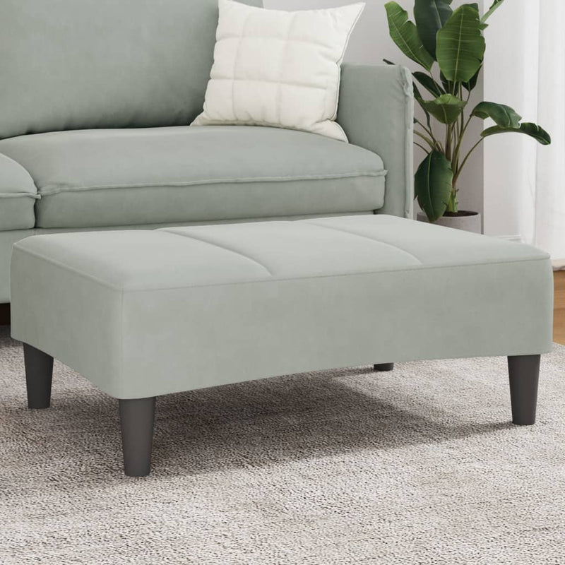 vidaXL világosszürke bársony lábzsámoly 77x55x31 cm
