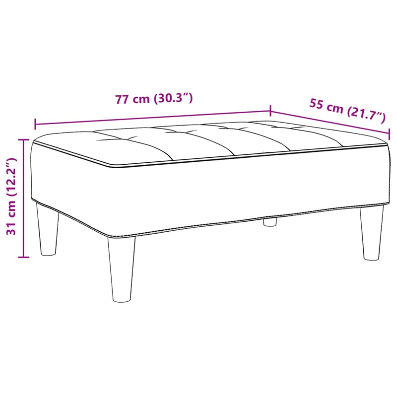 vidaXL kék bársony lábzsámoly 77x55x31 cm