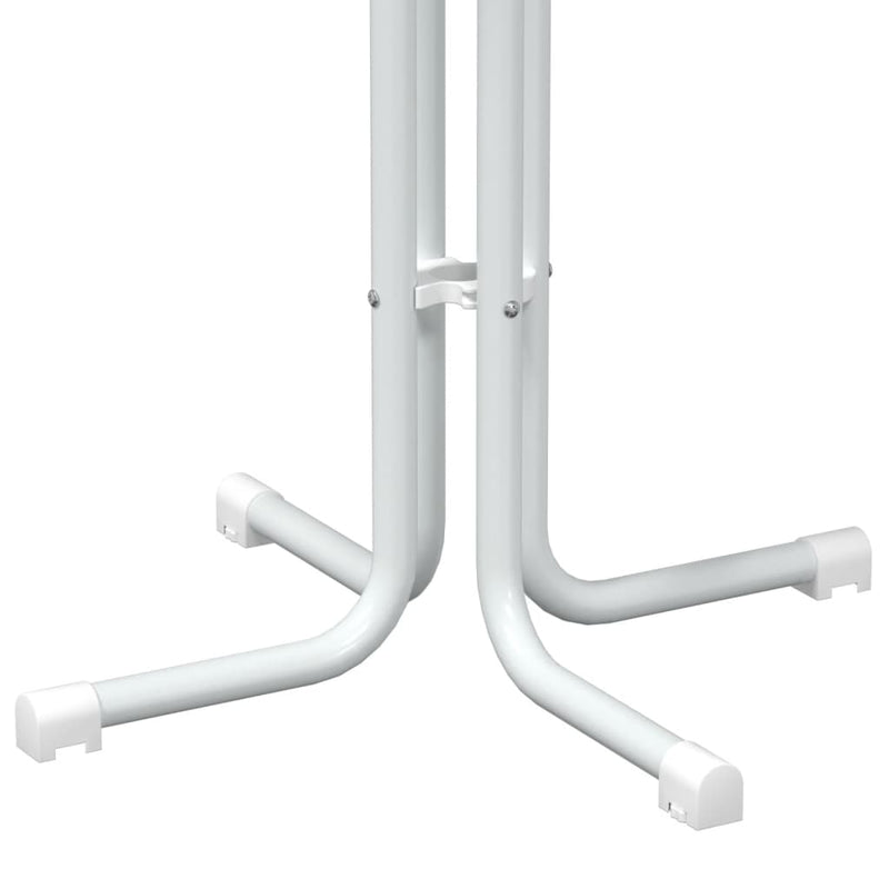 vidaXL fehér étkezőasztal szerelt fa és acél Ø60x110 cm