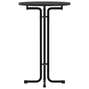 vidaXL fekete étkezőasztal szerelt fa és acél Ø70 x 110 cm