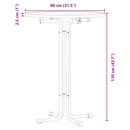 vidaXL fehér étkezőasztal szerelt fa és acél Ø80 x 110 cm