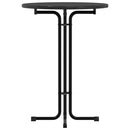 vidaXL fekete étkezőasztal szerelt fa és acél Ø80 x 110 cm