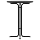 vidaXL fekete étkezőasztal szerelt fa és acél Ø80 x 110 cm