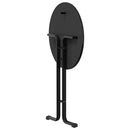 vidaXL fekete étkezőasztal szerelt fa és acél Ø80 x 110 cm