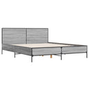 vidaXL szürke sonoma szerelt fa és fém ágykeret 120 x 200 cm