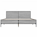 vidaXL szürke sonoma szerelt fa és fém ágykeret 120 x 200 cm
