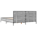 vidaXL szürke sonoma szerelt fa és fém ágykeret 120 x 200 cm