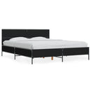 vidaXL fekete szerelt fa és fém ágykeret 150 x 200 cm