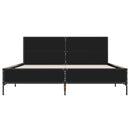 vidaXL fekete szerelt fa és fém ágykeret 150 x 200 cm