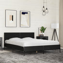 vidaXL fekete szerelt fa és fém ágykeret 150 x 200 cm