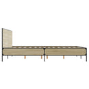 vidaXL sonoma tölgyszínű szerelt fa és fém ágykeret 150 x 200 cm