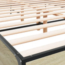 vidaXL sonoma tölgyszínű szerelt fa és fém ágykeret 150 x 200 cm