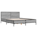 vidaXL szürke sonoma szerelt fa és fém ágykeret 150 x 200 cm