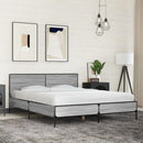 vidaXL szürke sonoma szerelt fa és fém ágykeret 150 x 200 cm