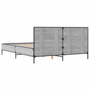 vidaXL szürke sonoma szerelt fa és fém ágykeret 150 x 200 cm