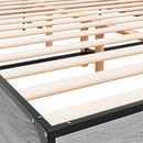 vidaXL szürke sonoma szerelt fa és fém ágykeret 150 x 200 cm