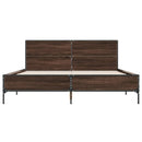vidaXL barna tölgyszínű szerelt fa és fém ágykeret 150 x 200 cm