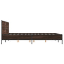 vidaXL barna tölgyszínű szerelt fa és fém ágykeret 150 x 200 cm