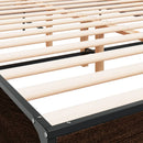vidaXL barna tölgyszínű szerelt fa és fém ágykeret 150 x 200 cm