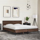 vidaXL barna tölgyszínű szerelt fa és fém ágykeret 150 x 200 cm