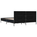 vidaXL fekete szerelt fa és fém ágykeret 160 x 200 cm