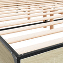 vidaXL sonoma tölgyszínű szerelt fa és fém ágykeret 200 x 200 cm