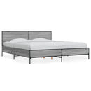 vidaXL szürke sonoma szerelt fa és fém ágykeret 200 x 200 cm