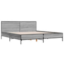 vidaXL szürke sonoma szerelt fa és fém ágykeret 200 x 200 cm