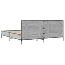 vidaXL szürke sonoma szerelt fa és fém ágykeret 200 x 200 cm