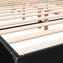 vidaXL fekete szerelt fa és fém ágykeret 135 x 190 cm