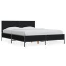 vidaXL fekete szerelt fa és fém ágykeret 135 x 190 cm