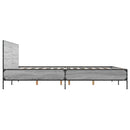vidaXL szürke sonoma szerelt fa és fém ágykeret 135 x 190 cm