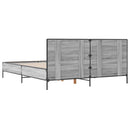 vidaXL szürke sonoma szerelt fa és fém ágykeret 135 x 190 cm