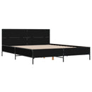 vidaXL fekete szerelt fa és fém ágykeret 140x190 cm