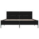 vidaXL fekete szerelt fa és fém ágykeret 140x190 cm