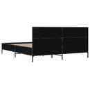 vidaXL fekete szerelt fa és fém ágykeret 140x190 cm