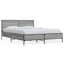 vidaXL szürke sonoma szerelt fa és fém ágykeret 140x190 cm