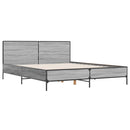 vidaXL szürke sonoma szerelt fa és fém ágykeret 140x190 cm