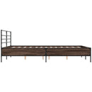vidaXL barna tölgyszínű szerelt fa és fém ágykeret 120 x 200 cm