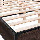 vidaXL barna tölgyszínű szerelt fa és fém ágykeret 120 x 200 cm