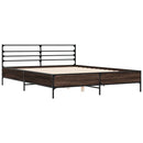 vidaXL füstös tölgy színű szerelt fa és fém ágykeret 150 x 200 cm