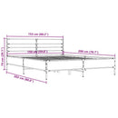 vidaXL barna tölgyszínű szerelt fa és fém ágykeret 150 x 200 cm