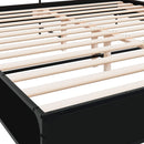 vidaXL fekete szerelt fa és fém ágykeret 180 x 200 cm