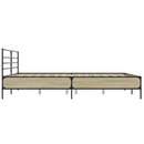 vidaXL sonoma tölgyszínű szerelt fa és fém ágykeret 200 x 200 cm